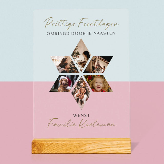 Fotocollage: Prachtige Feestdagen, Ster - Afdruk Op Acrylglas (Verticaal)