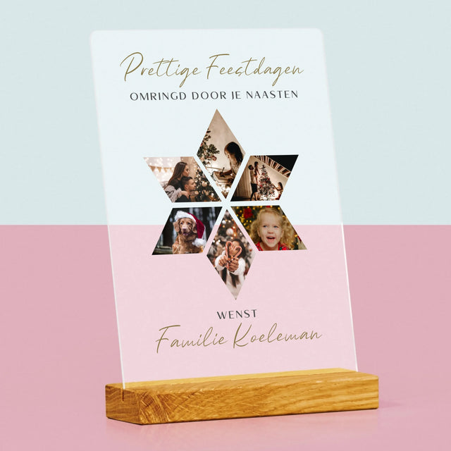 Fotocollage: Prachtige Feestdagen, Ster - Afdruk Op Acrylglas (Verticaal)