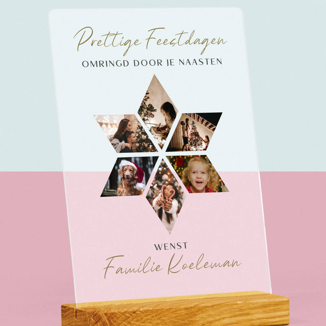 Fotocollage: Prachtige Feestdagen, Ster - Afdruk Op Acrylglas (Verticaal)