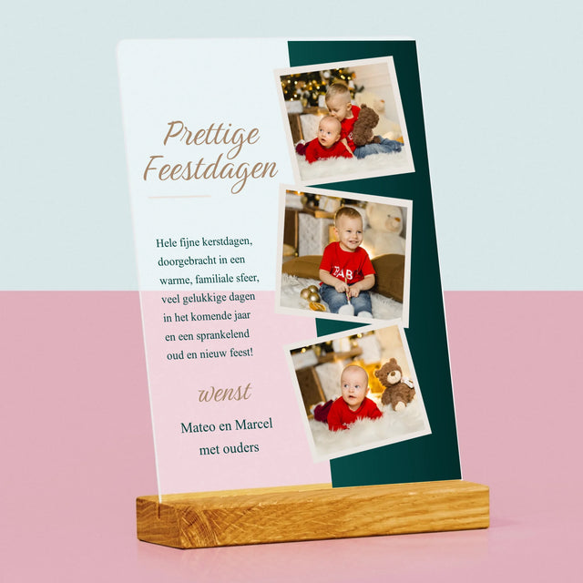 Fotocollage: Kerstwensen - Afdruk Op Acrylglas (Verticaal)