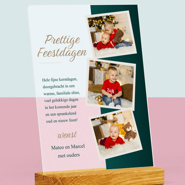 Fotocollage: Kerstwensen - Afdruk Op Acrylglas (Verticaal)