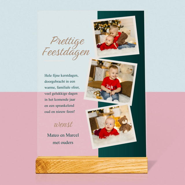 Fotocollage: Kerstwensen - Afdruk Op Acrylglas (Verticaal)