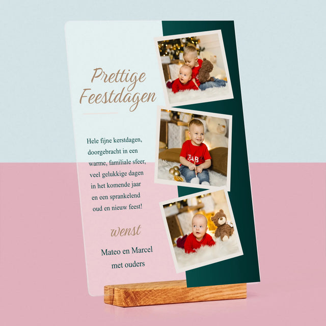 Fotocollage: Kerstwensen - Afdruk Op Acrylglas (Verticaal)