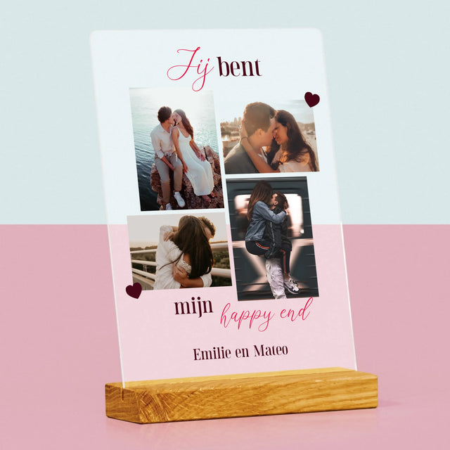 Fotocollage: Jij Bent Mijn Happy End - Afdruk Op Acrylglas (Verticaal)