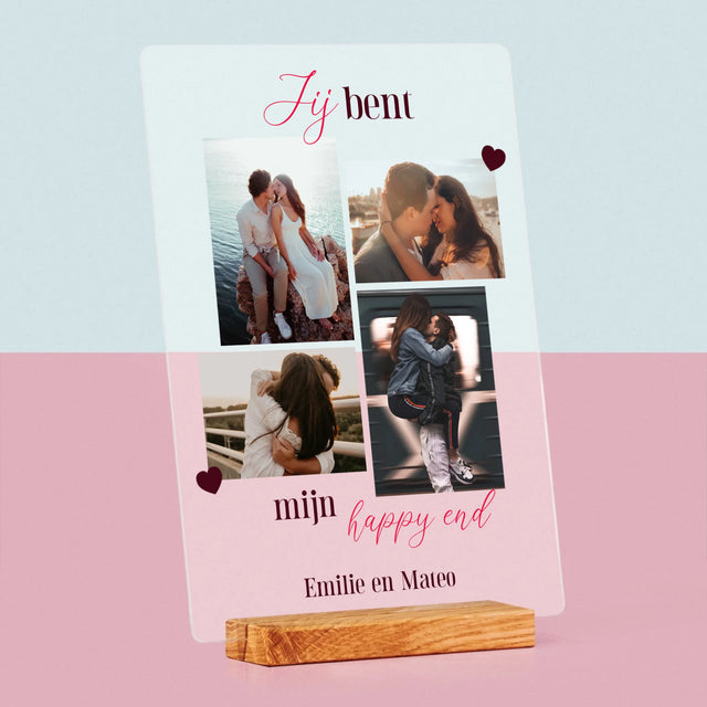 Fotocollage: Jij Bent Mijn Happy End - Afdruk Op Acrylglas (Verticaal)