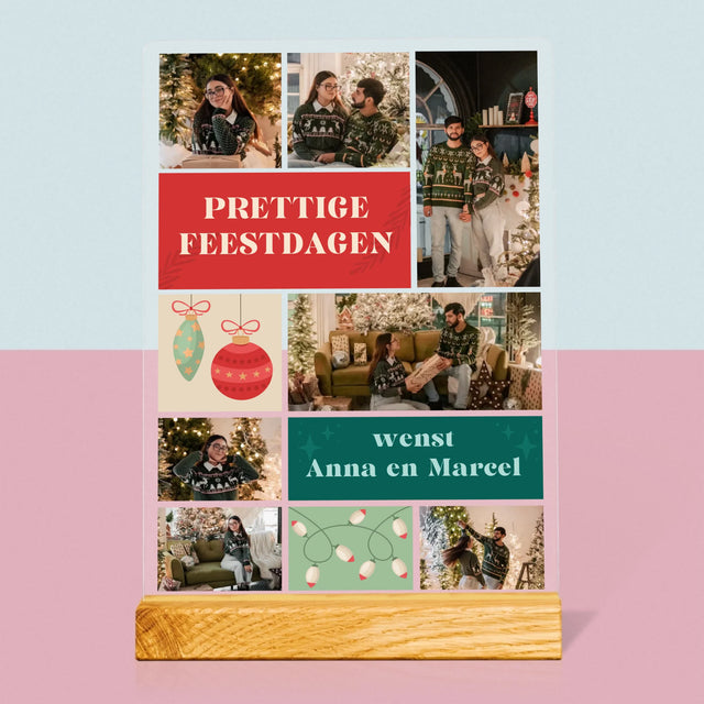 Fotocollage: Kerst Foto'S - Afdruk Op Acrylglas (Verticaal)