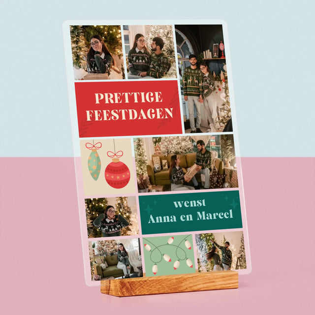 Fotocollage: Kerst Foto'S - Afdruk Op Acrylglas (Verticaal)