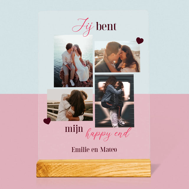 Fotocollage: Jij Bent Mijn Happy End - Afdruk Op Acrylglas (Verticaal)
