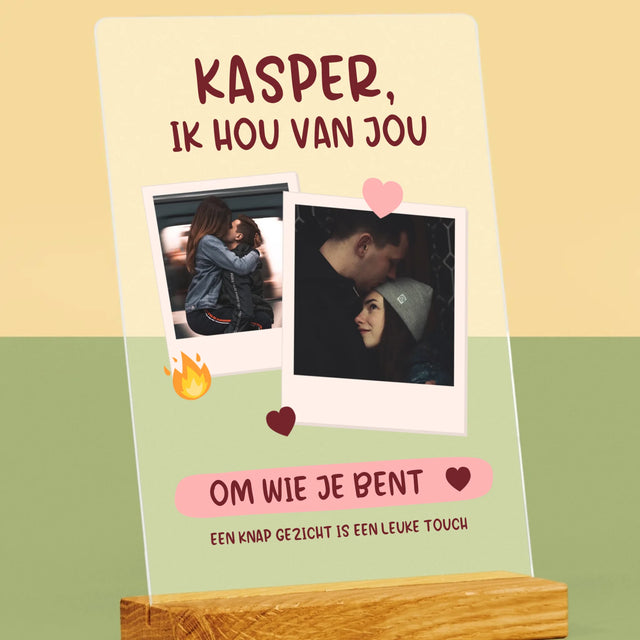 Fotocollage: Ik Hou Van Jou Om Wie Je Bent - Afdruk Op Acrylglas (Verticaal)