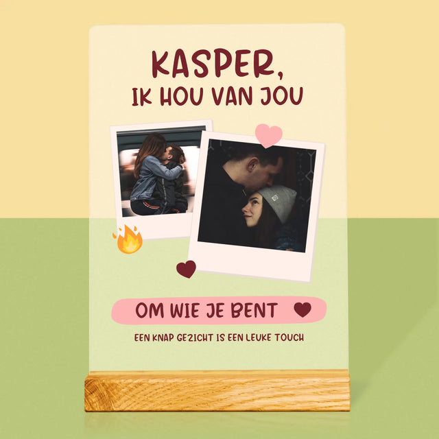 Fotocollage: Ik Hou Van Jou Om Wie Je Bent - Afdruk Op Acrylglas (Verticaal)
