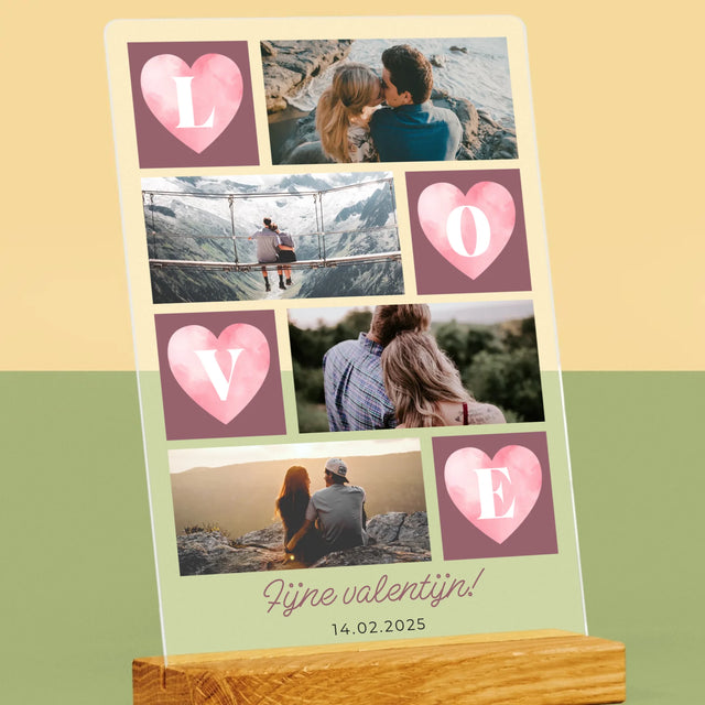 Fotocollage: Hartje Love - Afdruk Op Acrylglas (Verticaal)