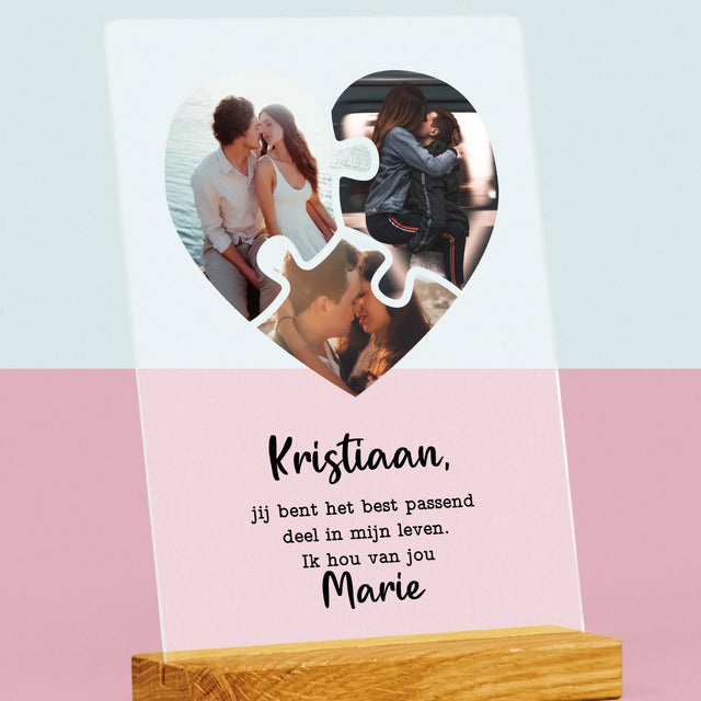 Fotocollage: Valentijn Puzzel - Afdruk Op Acrylglas (Verticaal)