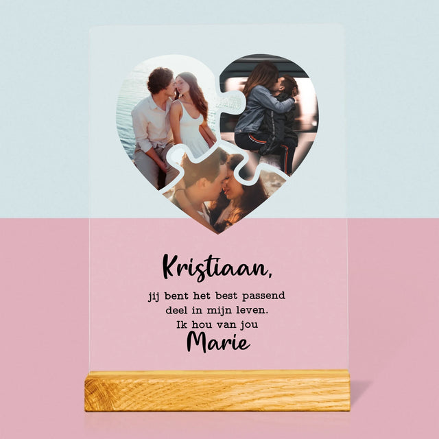 Fotocollage: Valentijn Puzzel - Afdruk Op Acrylglas (Verticaal)