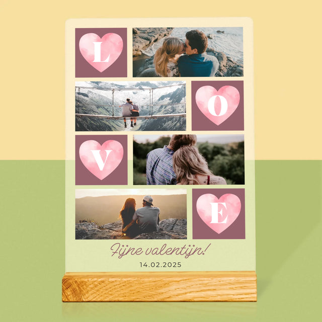 Fotocollage: Hartje Love - Afdruk Op Acrylglas (Verticaal)