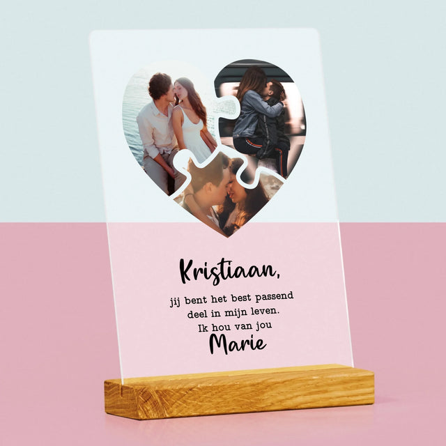 Fotocollage: Valentijn Puzzel - Afdruk Op Acrylglas (Verticaal)