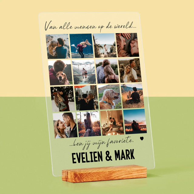 Fotocollage: Van Alle Mensen Op De Wereld - Afdruk Op Acrylglas (Verticaal)