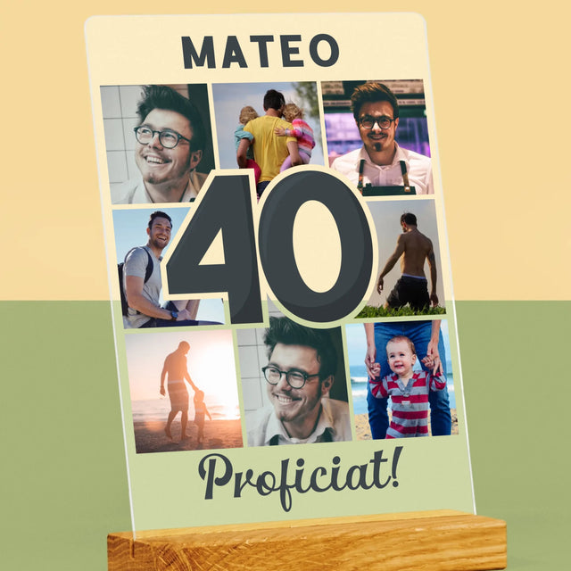 Fotocollage: 40 Jaar - Afdruk Op Acrylglas (Verticaal)