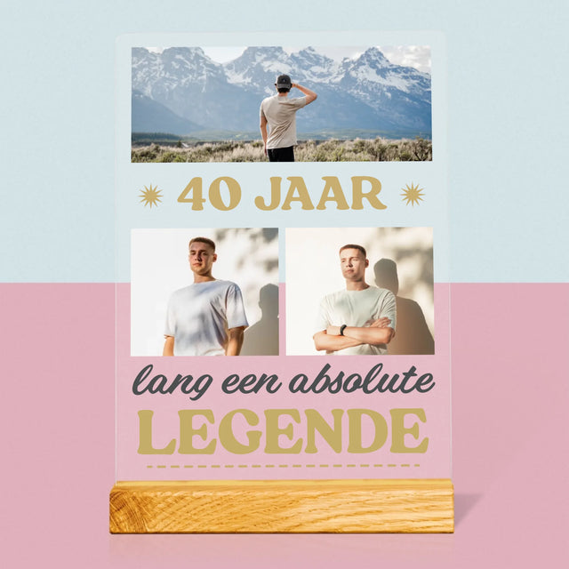 Fotocollage: 40 Jaar Lang Een Legende - Afdruk Op Acrylglas (Verticaal)