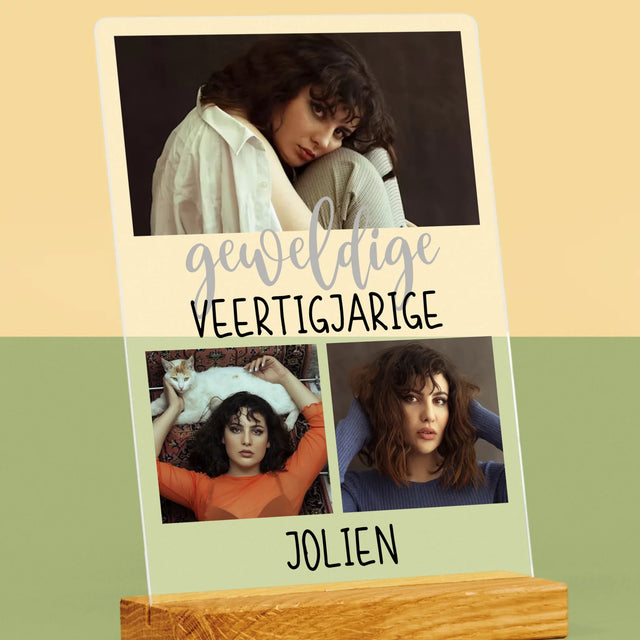 Fotocollage: Geweldige Veertigjarige, Vrouw - Afdruk Op Acrylglas (Verticaal)