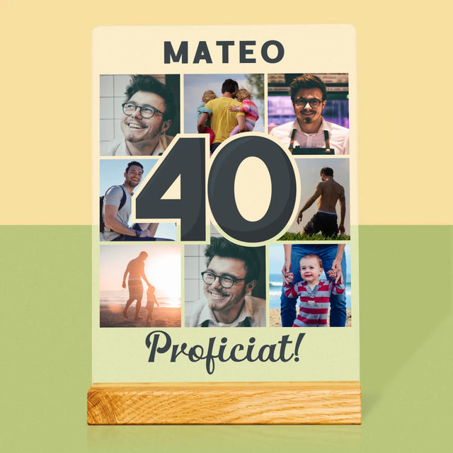 Fotocollage: 40 Jaar - Afdruk Op Acrylglas (Verticaal)