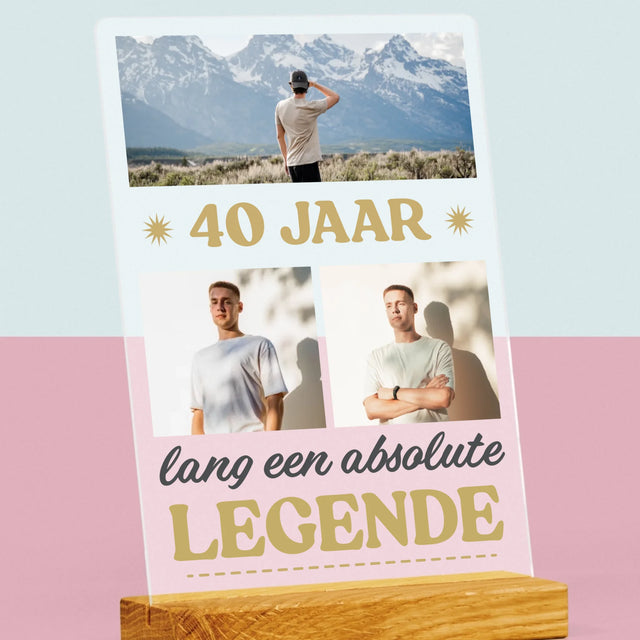 Fotocollage: 40 Jaar Lang Een Legende - Afdruk Op Acrylglas (Verticaal)
