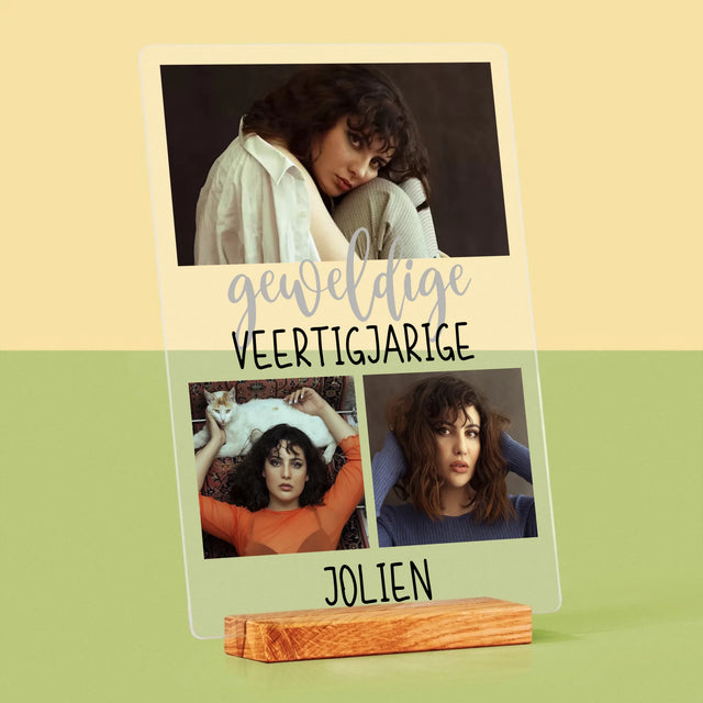 Fotocollage: Geweldige Veertigjarige, Vrouw - Afdruk Op Acrylglas (Verticaal)