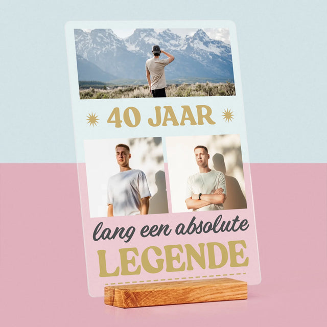 Fotocollage: 40 Jaar Lang Een Legende - Afdruk Op Acrylglas (Verticaal)