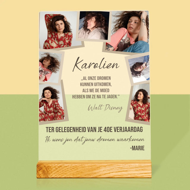 Fotocollage: Maak Je Dromen Waar - Afdruk Op Acrylglas (Verticaal)