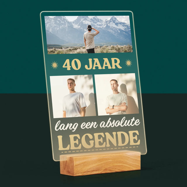 Fotocollage: 40 Jaar Lang Een Legende - Afdruk Op Acrylglas (Verticaal)