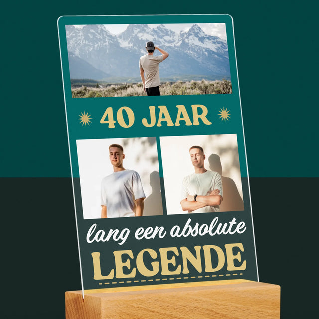 Fotocollage: 40 Jaar Lang Een Legende - Afdruk Op Acrylglas (Verticaal)