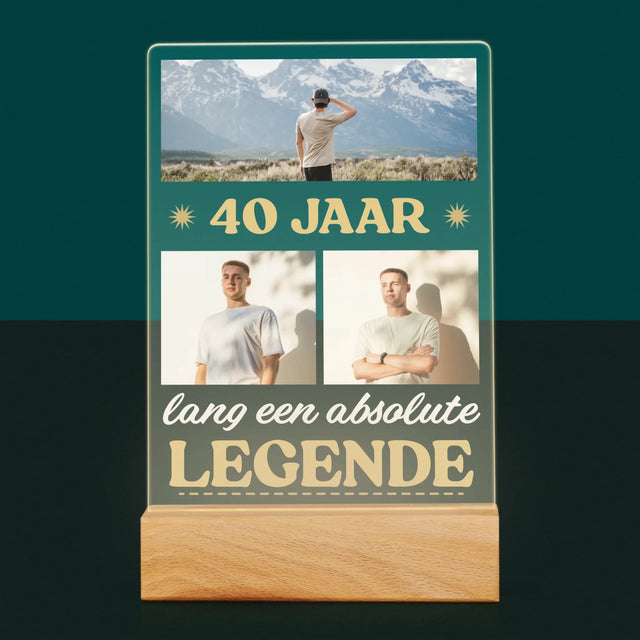 Fotocollage: 40 Jaar Lang Een Legende - Afdruk Op Acrylglas (Verticaal)