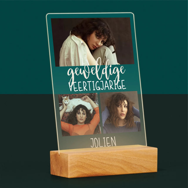 Fotocollage: Geweldige Veertigjarige, Vrouw - Afdruk Op Acrylglas (Verticaal)