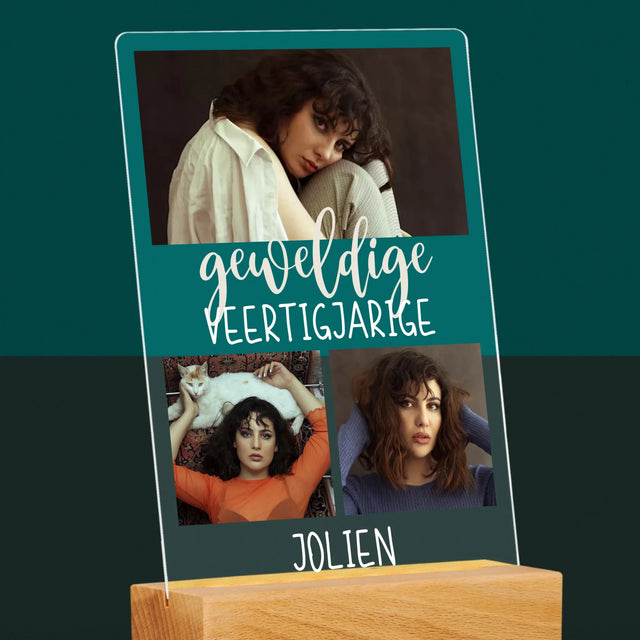 Fotocollage: Geweldige Veertigjarige, Vrouw - Afdruk Op Acrylglas (Verticaal)