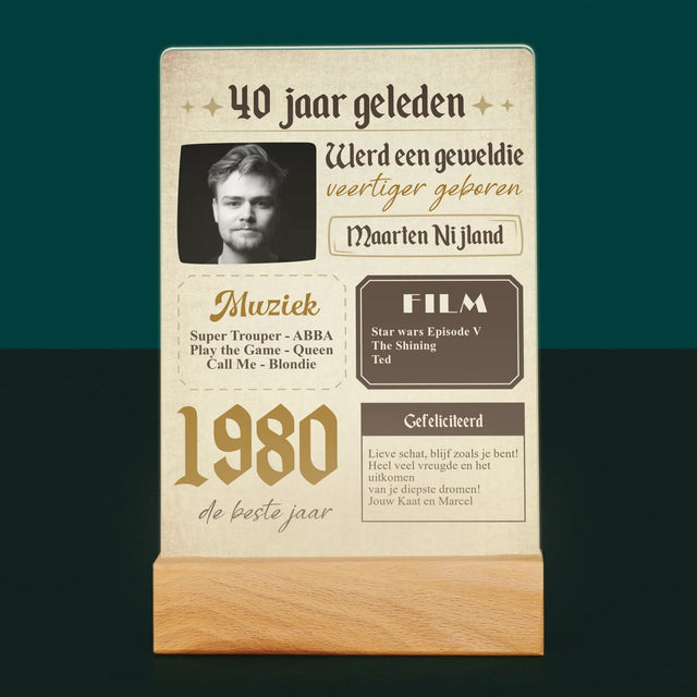 Omslag Van Tijdschrift: 40 Jaar Geleden - Afdruk Op Acrylglas (Verticaal)