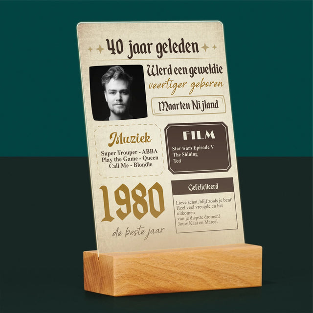 Omslag Van Tijdschrift: 40 Jaar Geleden - Afdruk Op Acrylglas (Verticaal)