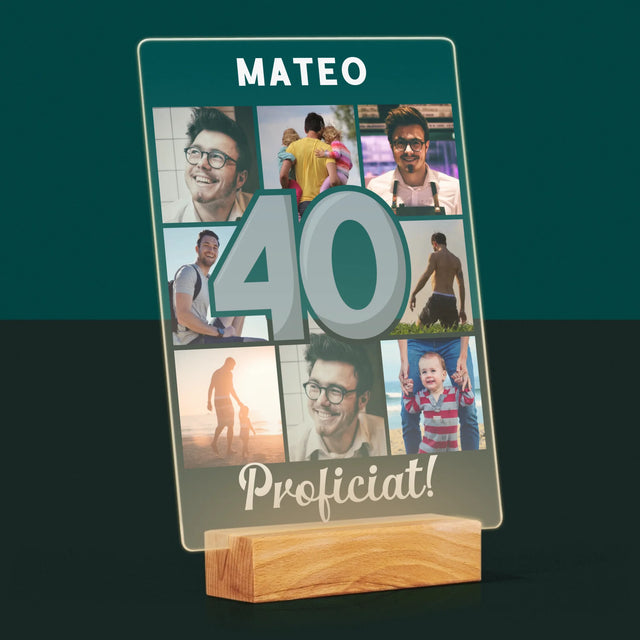 Fotocollage: 40 Jaar - Afdruk Op Acrylglas (Verticaal)