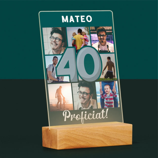 Fotocollage: 40 Jaar - Afdruk Op Acrylglas (Verticaal)