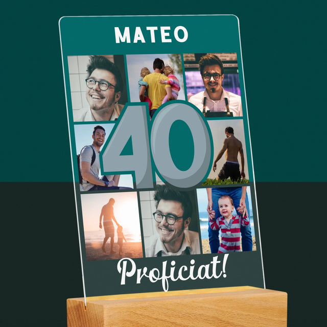 Fotocollage: 40 Jaar - Afdruk Op Acrylglas (Verticaal)