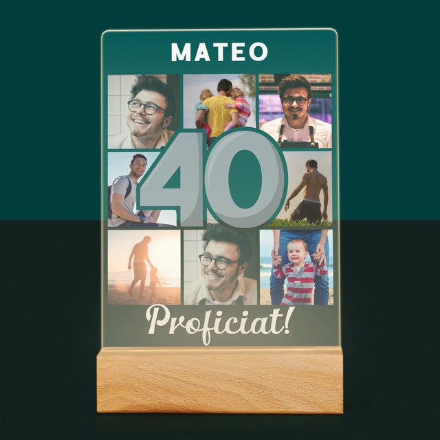 Fotocollage: 40 Jaar - Afdruk Op Acrylglas (Verticaal)