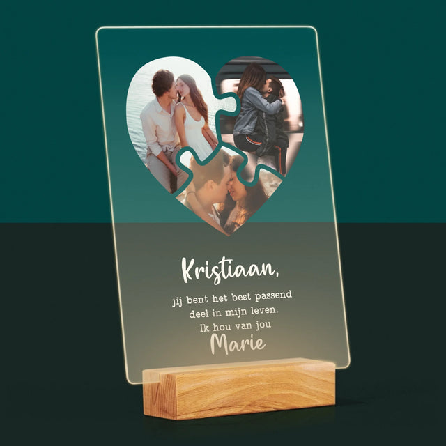 Fotocollage: Valentijn Puzzel - Afdruk Op Acrylglas (Verticaal)