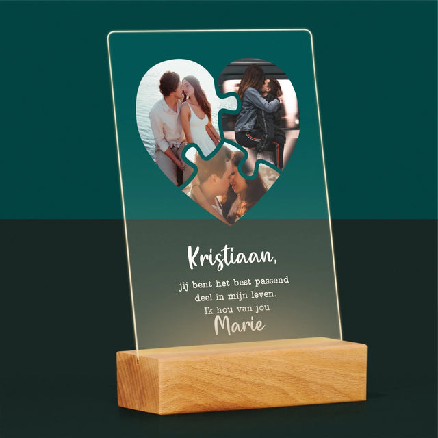 Fotocollage: Valentijn Puzzel - Afdruk Op Acrylglas (Verticaal)