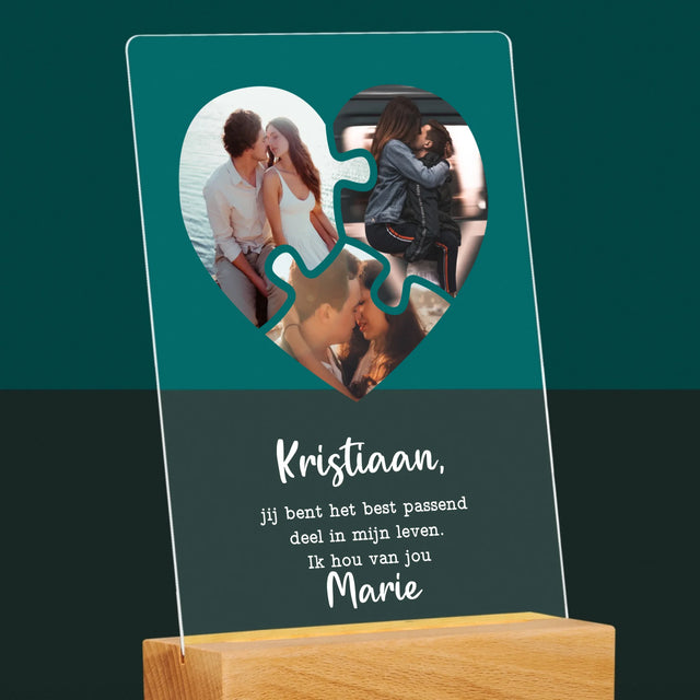 Fotocollage: Valentijn Puzzel - Afdruk Op Acrylglas (Verticaal)