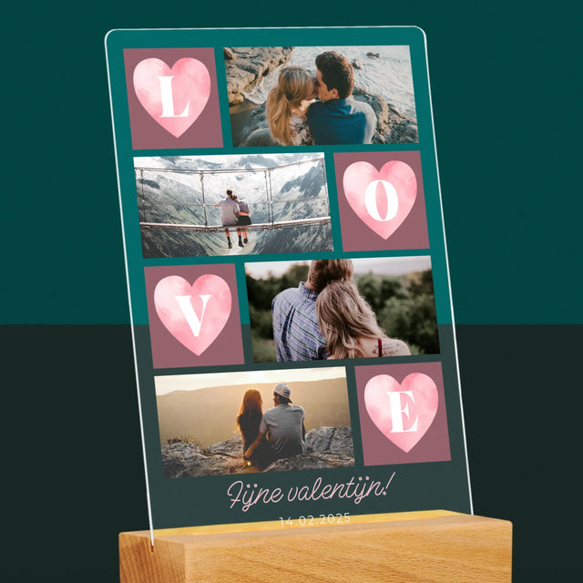 Fotocollage: Hartje Love - Afdruk Op Acrylglas (Verticaal)