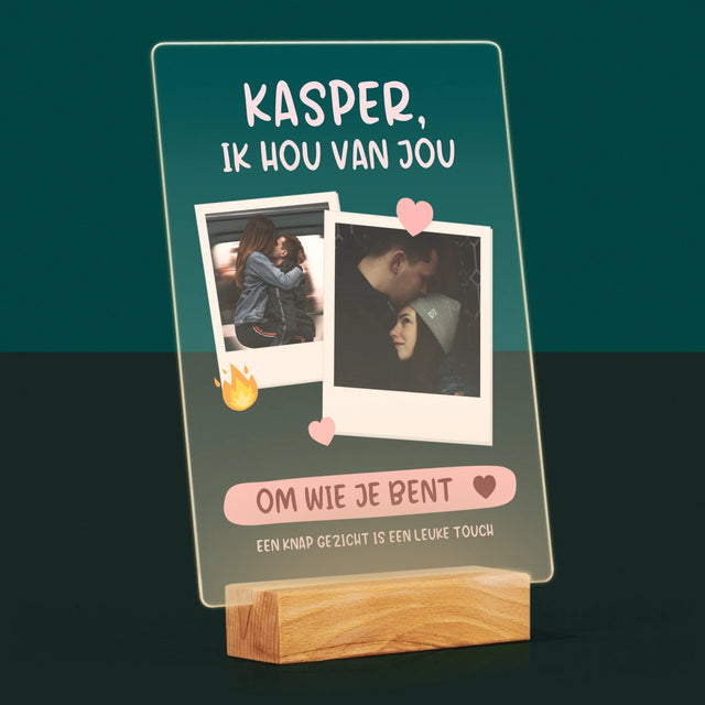 Fotocollage: Ik Hou Van Jou Om Wie Je Bent - Afdruk Op Acrylglas (Verticaal)