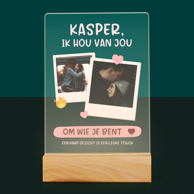 Fotocollage: Ik Hou Van Jou Om Wie Je Bent - Afdruk Op Acrylglas (Verticaal)