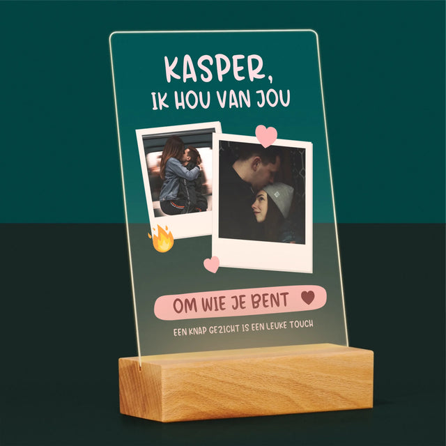 Fotocollage: Ik Hou Van Jou Om Wie Je Bent - Afdruk Op Acrylglas (Verticaal)