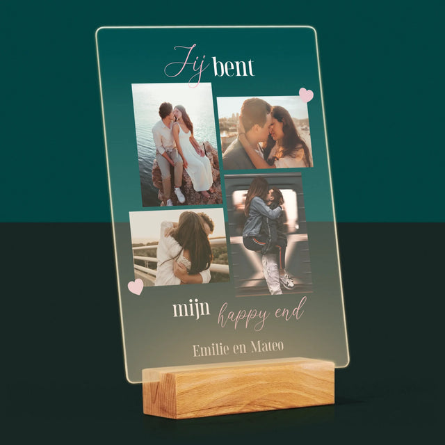 Fotocollage: Jij Bent Mijn Happy End - Afdruk Op Acrylglas (Verticaal)