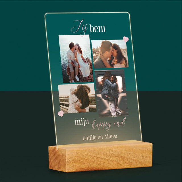 Fotocollage: Jij Bent Mijn Happy End - Afdruk Op Acrylglas (Verticaal)