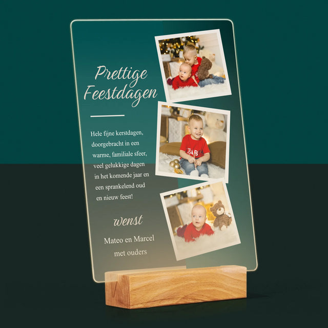 Fotocollage: Kerstwensen - Afdruk Op Acrylglas (Verticaal)