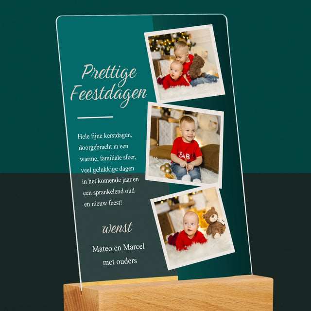 Fotocollage: Kerstwensen - Afdruk Op Acrylglas (Verticaal)